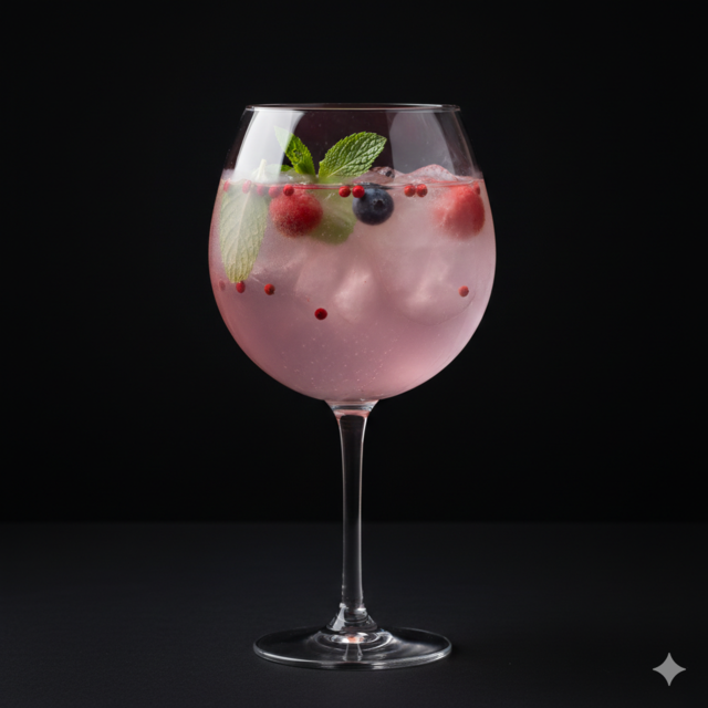 Gin Tônica com xarope de frutas vermelhas